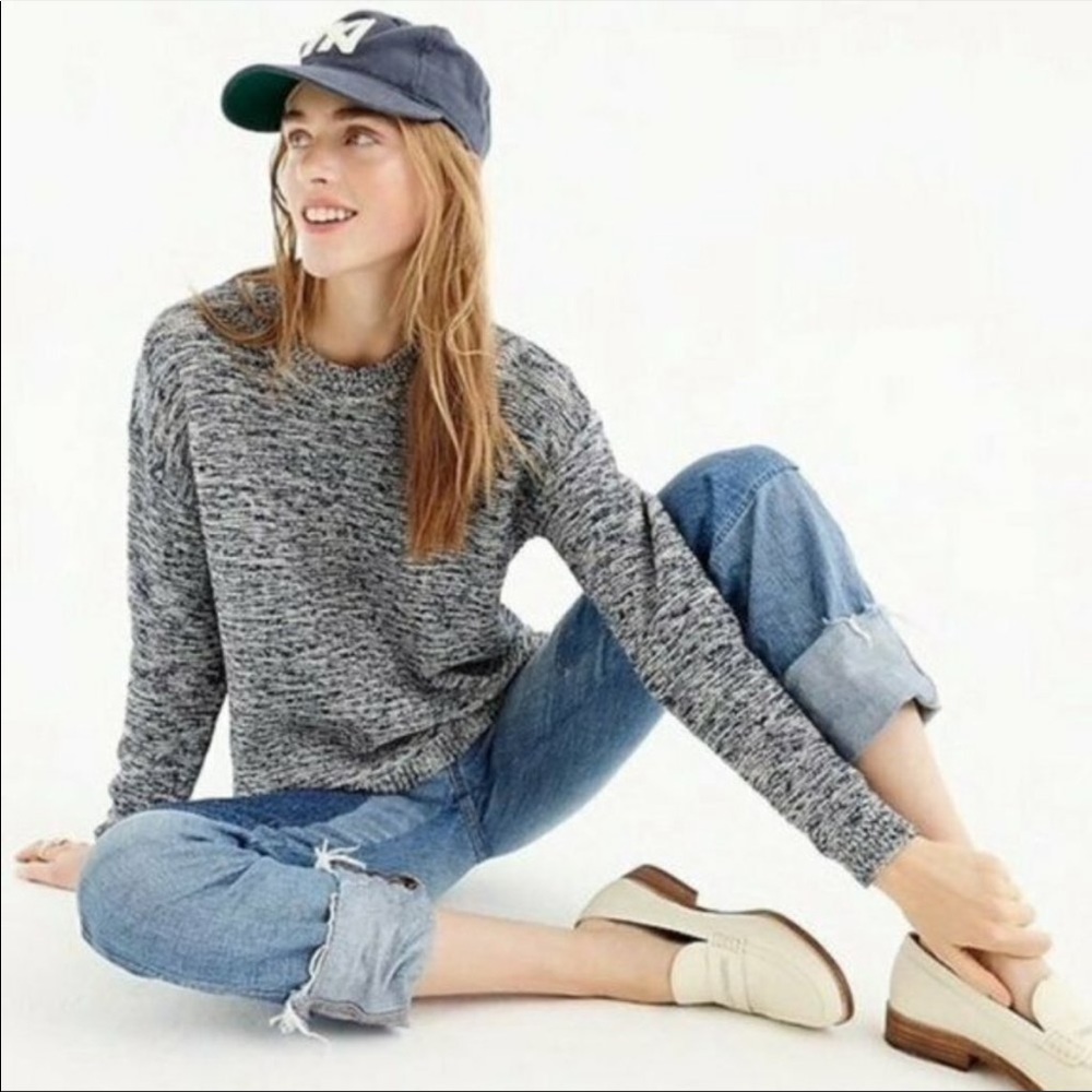J. Crew Gray Marled Crewneck Sweater